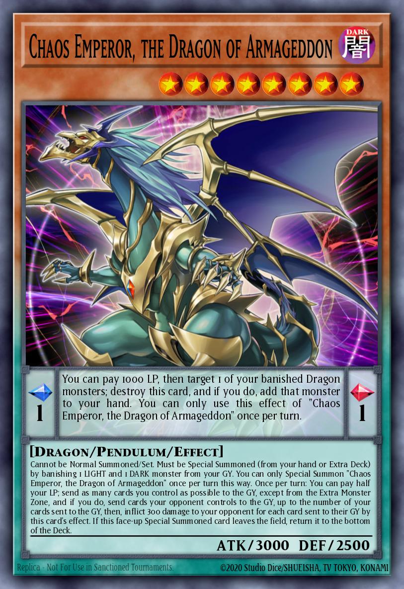 Chaos Emperor, the Dragon of Armageddon YCSW-EN011 – Yu-Gi-Oh! Championship Series 2018 prize card