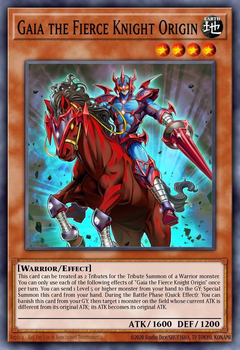 Gaia the Fierce Knight Origin ROTD-ENSP1 – Rise of the Duelist Premiere! promotional card