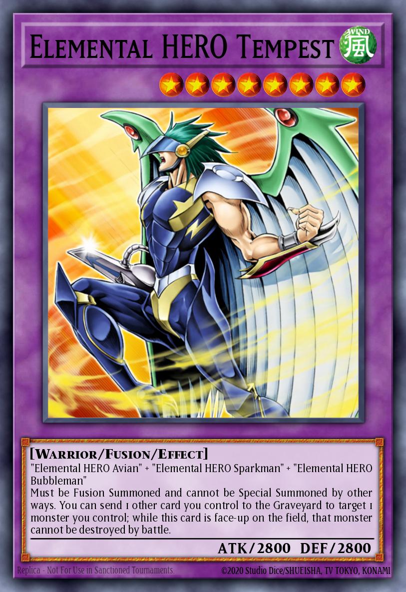 Elemental HERO Tempest MF02-EN001 – Mattel Action Figure promotional cards: Series 2