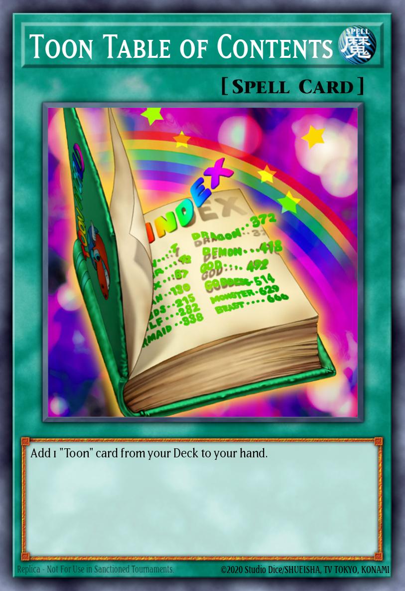 Toon Table of Contents SS04-ENB20 – Speed Duel Starter Decks: Match of the Millennium