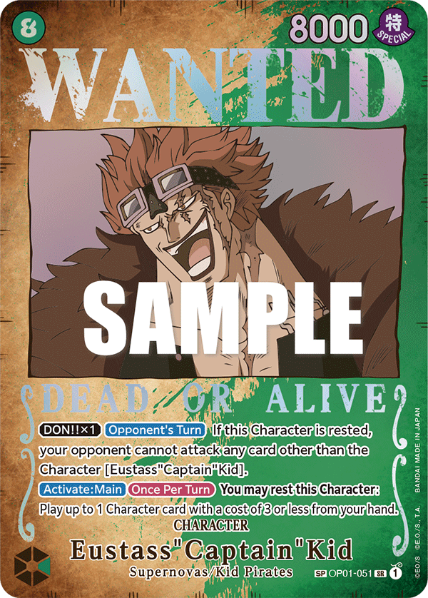 Eustass"Captain"Kid (Wanted Poster) (alternativ bild) OP01-051_p2