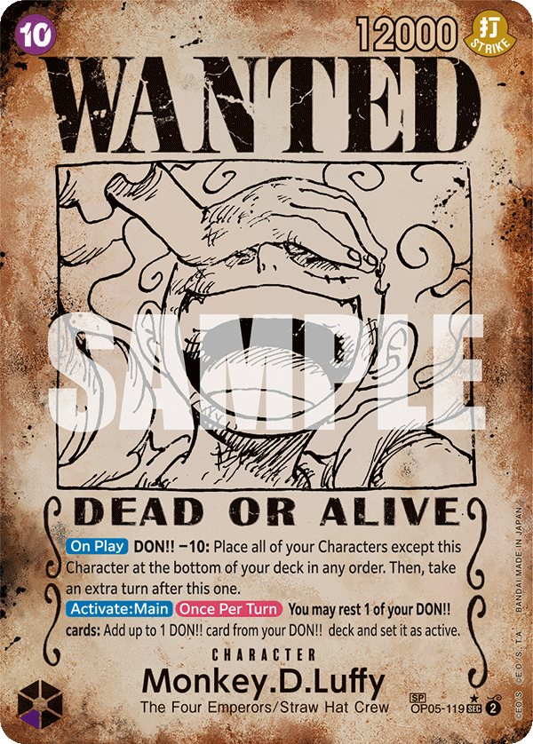 Monkey.D.Luffy (Wanted Poster) (alternativ bild) OP05-119_p6