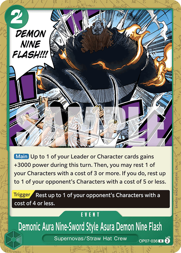 Demonic Aura Nine-Sword Style Asura Demon Nine Flash (Reprint) (alternativ bild) OP07-036_p1
