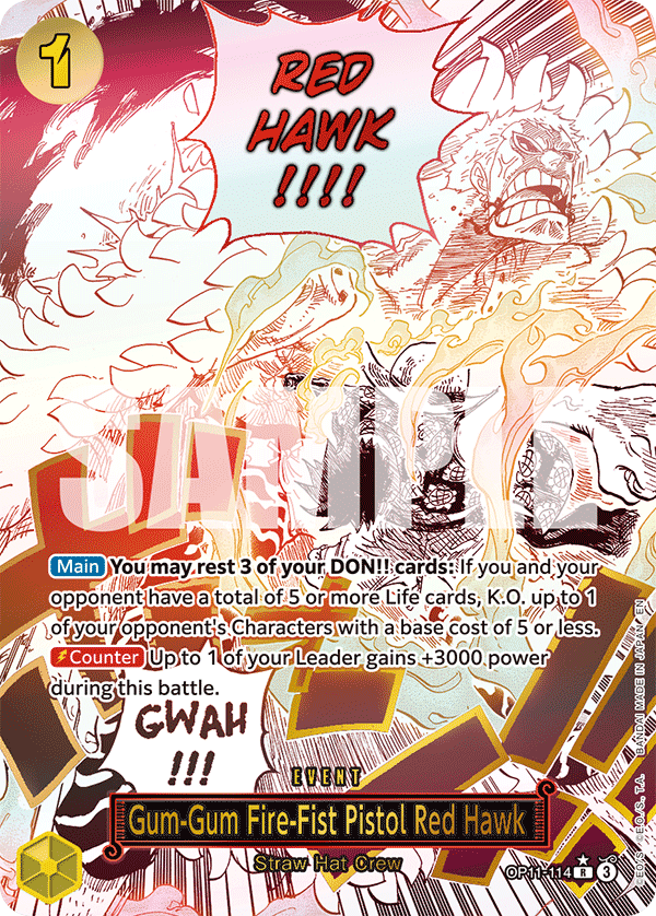 Gum-Gum Fire-Fist Pistol Red Hawk (Alternate Art) OP11-114_p1