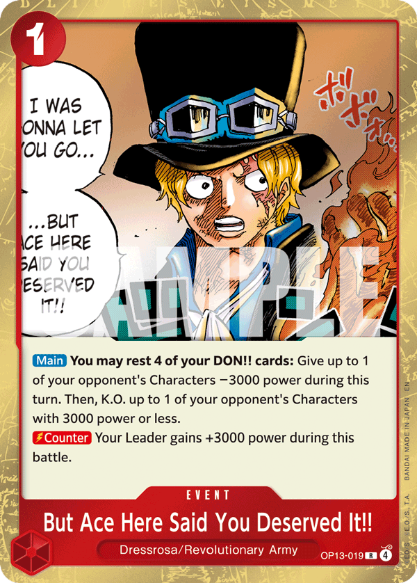 But Ace Here Said You Deserved It!! OP13-019
