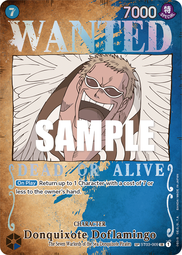 Donquixote Doflamingo (Wanted Poster) (alternativ bild) ST03-009_p1